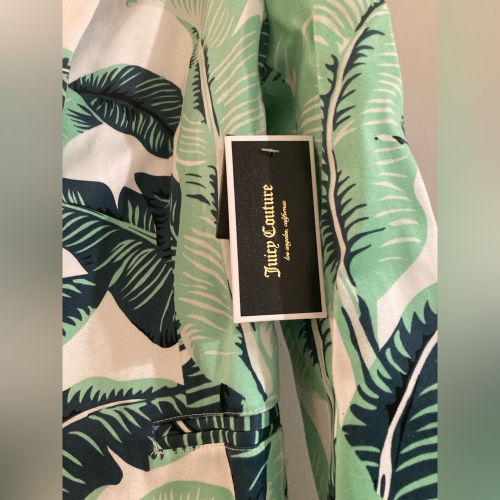 NWOT Juicy Couture Green Leaf Print Blazer - Picture 5 of 5